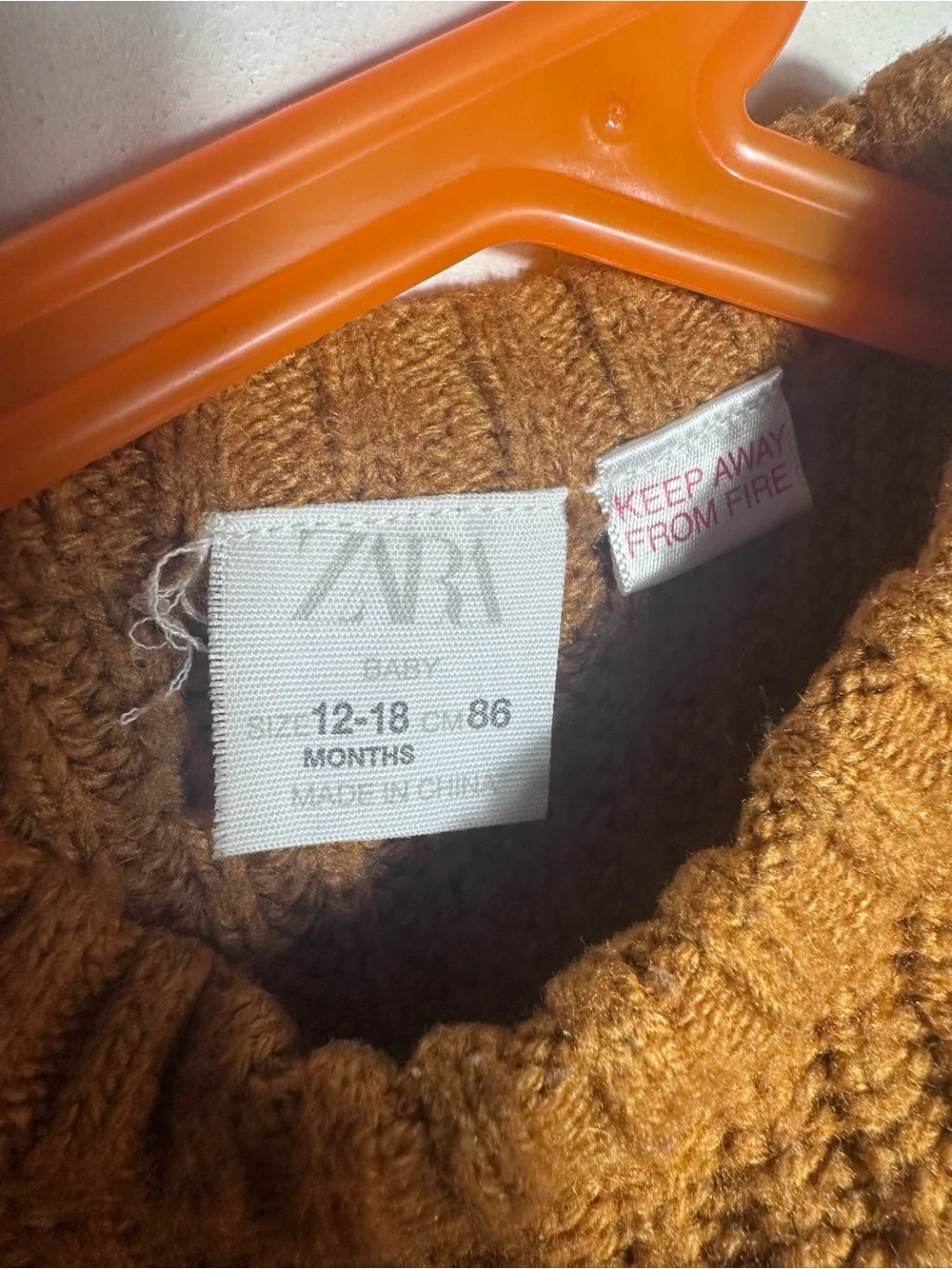 Zara Ribbed Crewneck Sweater - Camel Brown